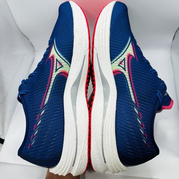 Size 12 - Mizuno Wave Rebellion Men’s Running Shoe Blue/Paradise Pink (Used) - Picture 5 of 10